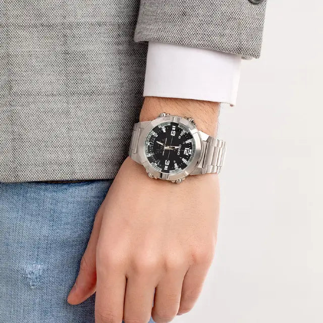 CASIO Men’s Analog-Digital Stainless Steel Watch ⌚✨