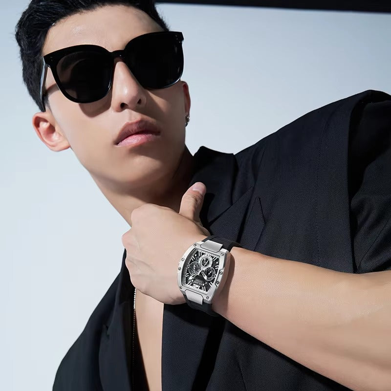 Last day 86% off Men’s Luxury Chronograph Watch – Stainless Steel Case & Sporty Rubber Strap