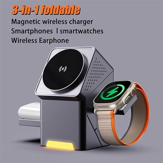 Last day 72% off 3-in-1 Foldable Magnetic Wireless Charger – شاحن لاسلكي مغناطيسي ذكي