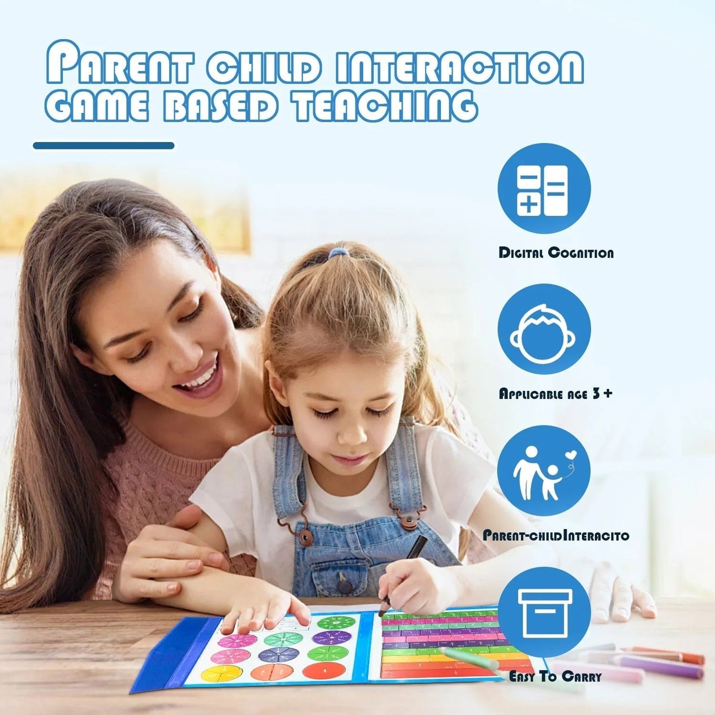 Last day 50% off kids Magnet Montessori Fraction Puzzle