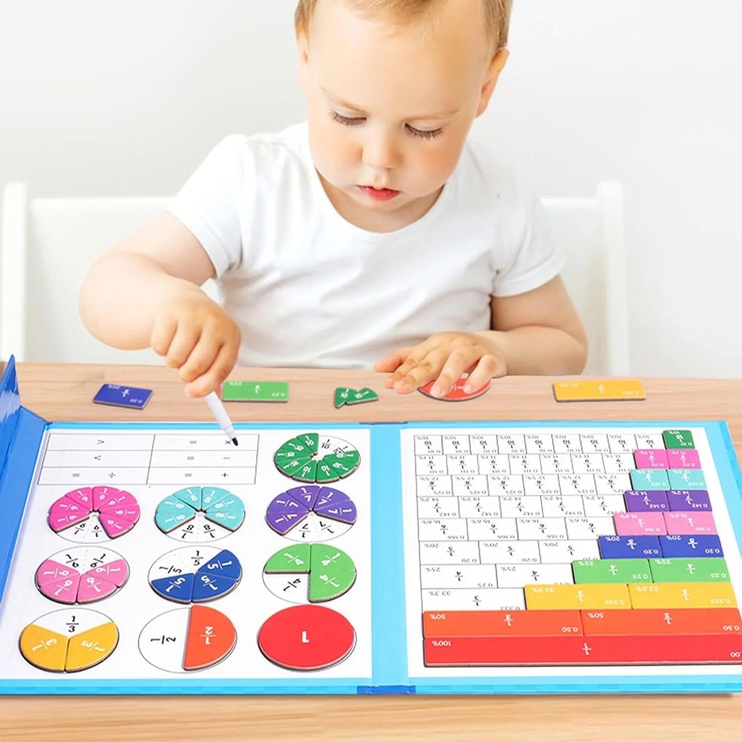 Last day 50% off kids Magnet Montessori Fraction Puzzle