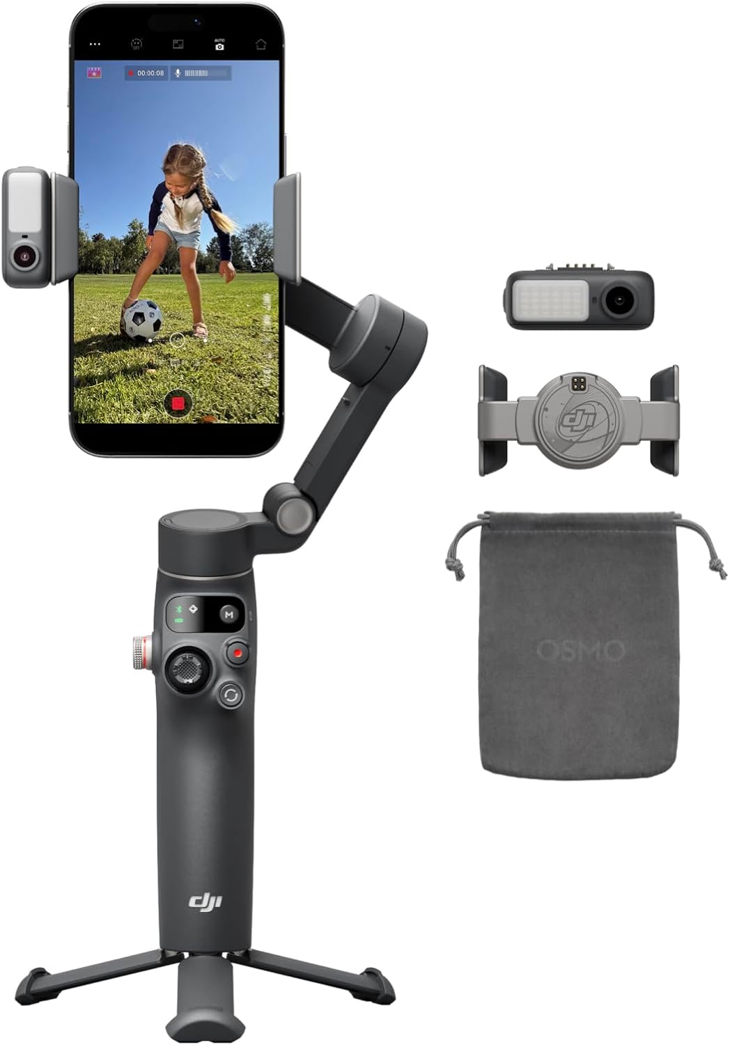 DJI Osmo Mobile 8 Phone Stabilizer مثبت تصوير للجوال | Built-in Tripod & Extension Rod | 10h Battery