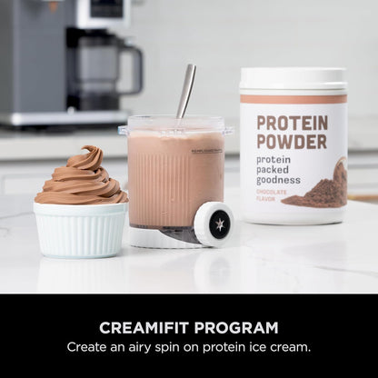 Ninja Swirl CREAMi صانعة آيس كريم وجيلاتو | 13 وظائف | 2 حاويات | بلاتيني فضي