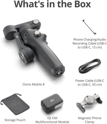 DJI Osmo Mobile 8 Phone Stabilizer مثبت تصوير للجوال | Built-in Tripod & Extension Rod | 10h Battery