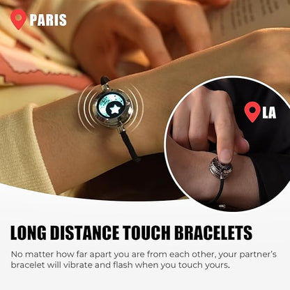 TOTWOO Long Distance Touch Bracelets for Couples – أساور ذكية للمسافات البعيدة تهتز وتضيء عند اللمس | Feel Close Even When Far ❤️