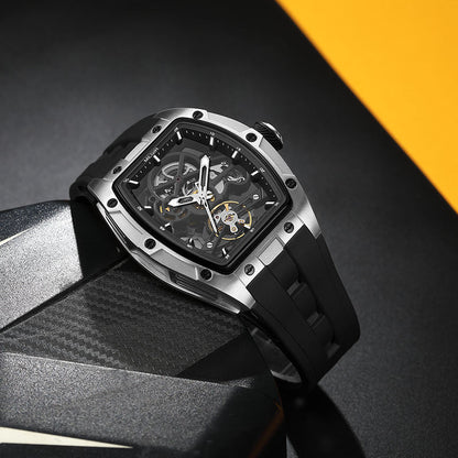 Last day 55% off Latest Luxury Design -Skeleton Face With Rubber Strap Mechanical Movement