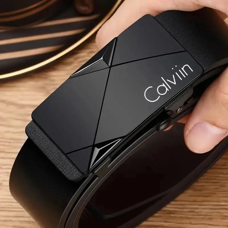 Men's PU Leather Belt – Stylish Automatic Buckle for Casual & Business Wear