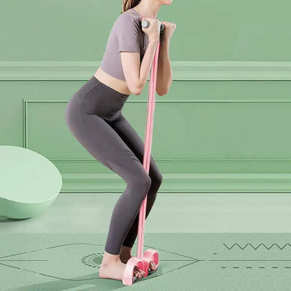 21 Fitness Resistance Bands - 4 Tube Pedal Ankle Puller