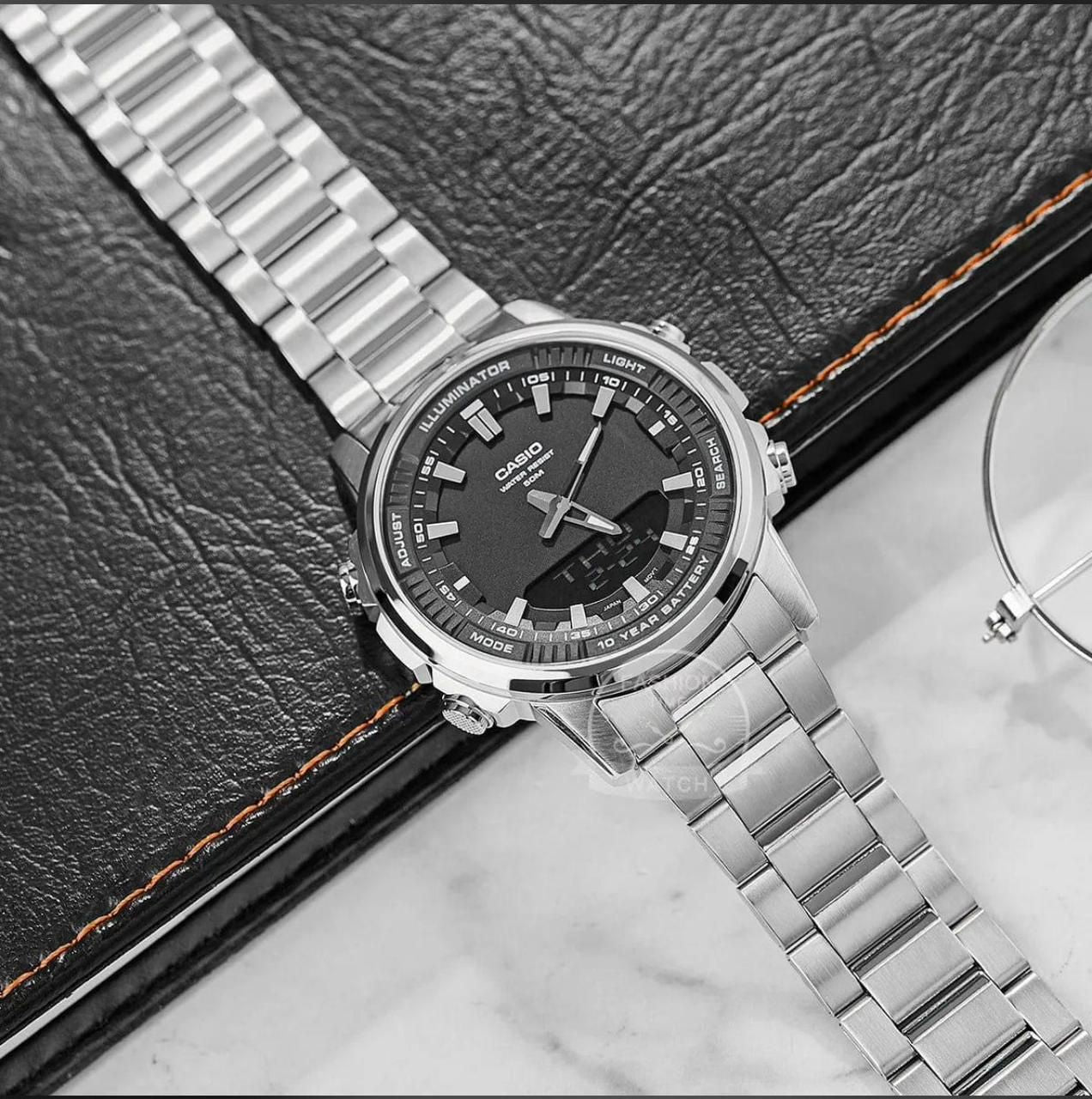 CASIO Men’s Analog-Digital Stainless Steel Watch ⌚✨