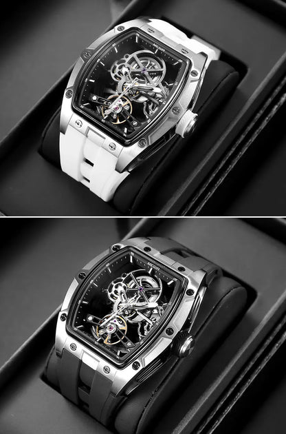 Last day 55% off Latest Luxury Design -Skeleton Face With Rubber Strap Mechanical Movement