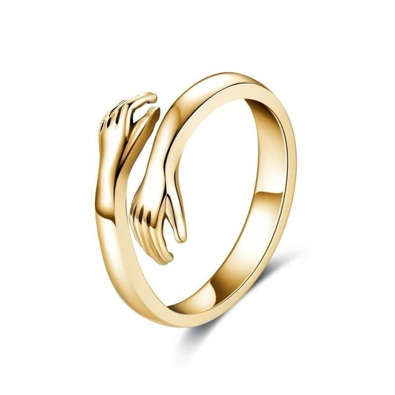 💛 24K GOLD Hug Ring – Elegant Adjustable Gold-Plated Ring