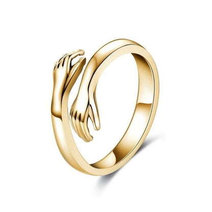 💛 24K GOLD Hug Ring – Elegant Adjustable Gold-Plated Ring