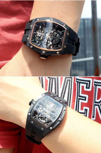 Last day 55% off Latest Luxury Design -Skeleton Face With Rubber Strap Mechanical Movement