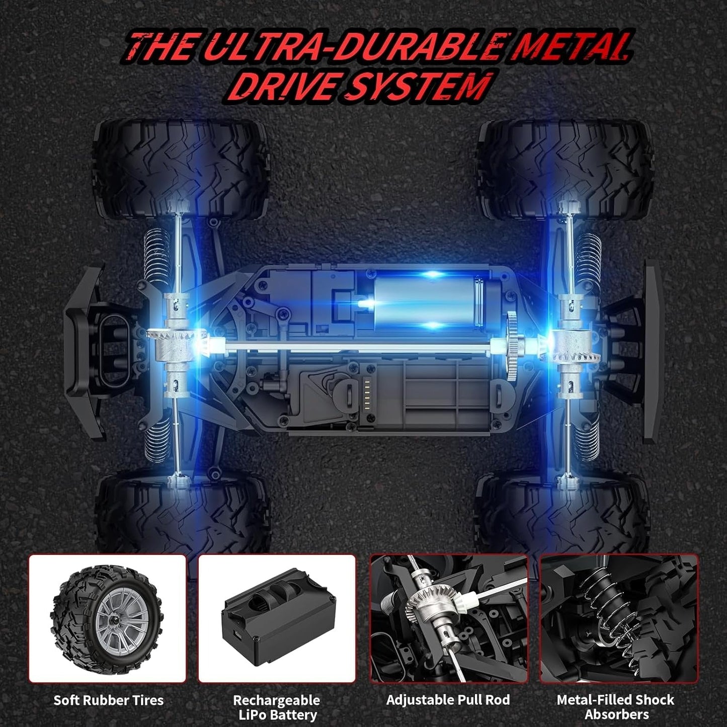 Adult Remote Control All Terrain Car,4WD 1:16RC 40km/h High Speed