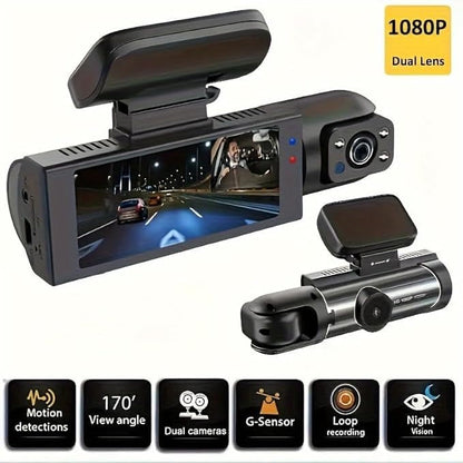 TRENDYFEMZ Dash Camera, Front and Inside, 8.03 cm, 1080P, G Sensor