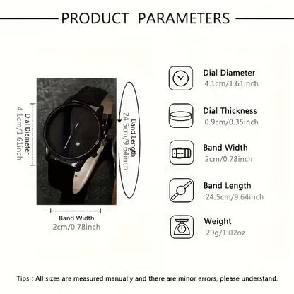 4-Piece Men's Fashion Watch Set, Quartz Sports Watch with Round Zinc Alloy Case