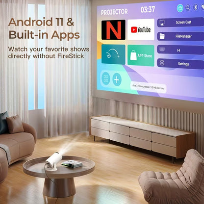 2025 Upgraded HY300PRO Mini Projector with WiFi and Bluetooth, Portable