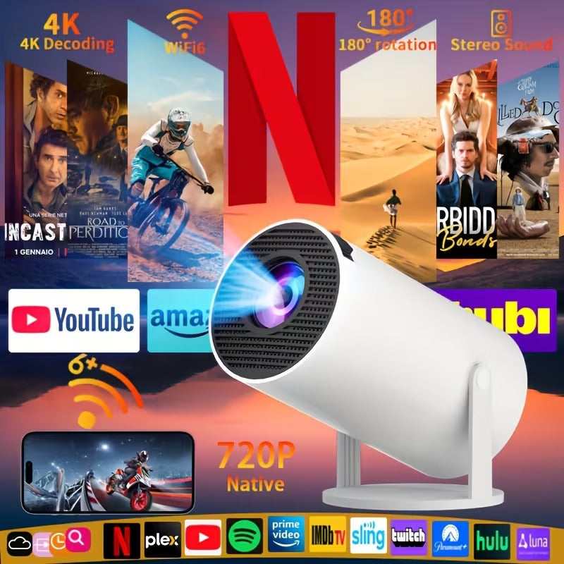 2025 Upgraded HY300PRO Mini Projector with WiFi and Bluetooth, Portable