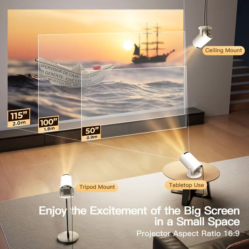 2025 Upgraded HY300PRO Mini Projector with WiFi and Bluetooth, Portable