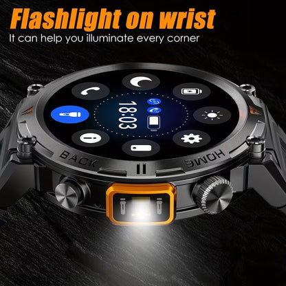 ports Smartwatch with LED Flashlight, Pedometer