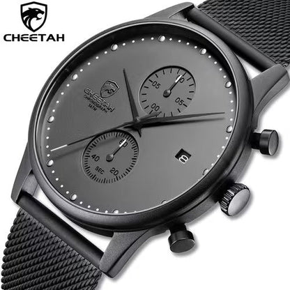 4-Piece Men's Fashion Watch Set, Quartz Sports Watch with Round Zinc Alloy Case