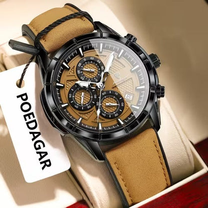 4-Piece Men's Fashion Watch Set, Quartz Sports Watch with Round Zinc Alloy Case