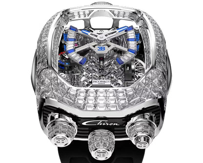 Jacob & Co. Bugatti Chiron Tourbillon علبة من التيتانيوم الأسود DLC | تحفة مستوحاة من عالم الهايبركار بأقصى درجات الفخامة والدقة**