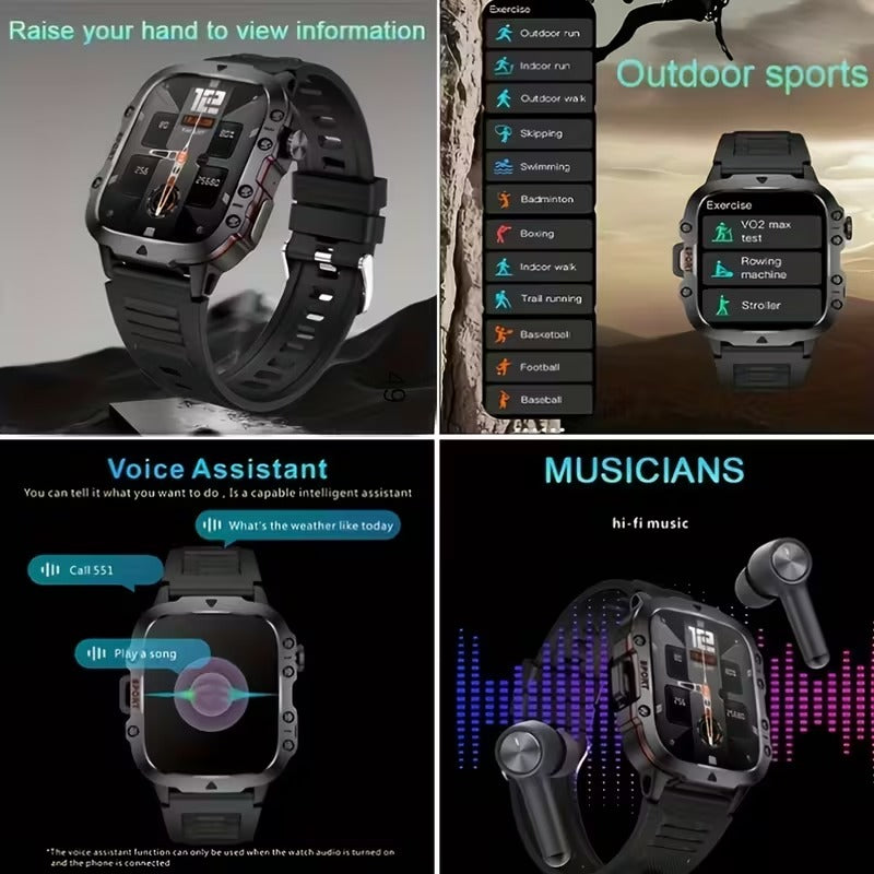 Durable Smart Watch for Men with Wireless Calling, Waterproof Rating