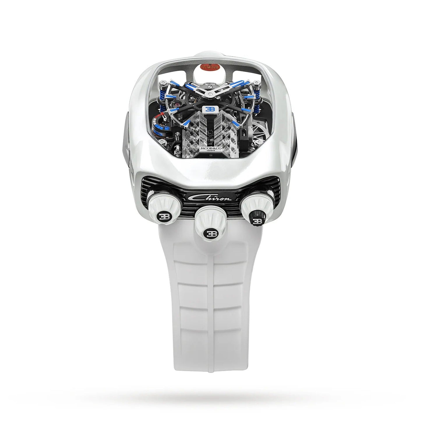 Jacob & Co. Bugatti Chiron Tourbillon علبة من التيتانيوم الأسود DLC | تحفة مستوحاة من عالم الهايبركار بأقصى درجات الفخامة والدقة**