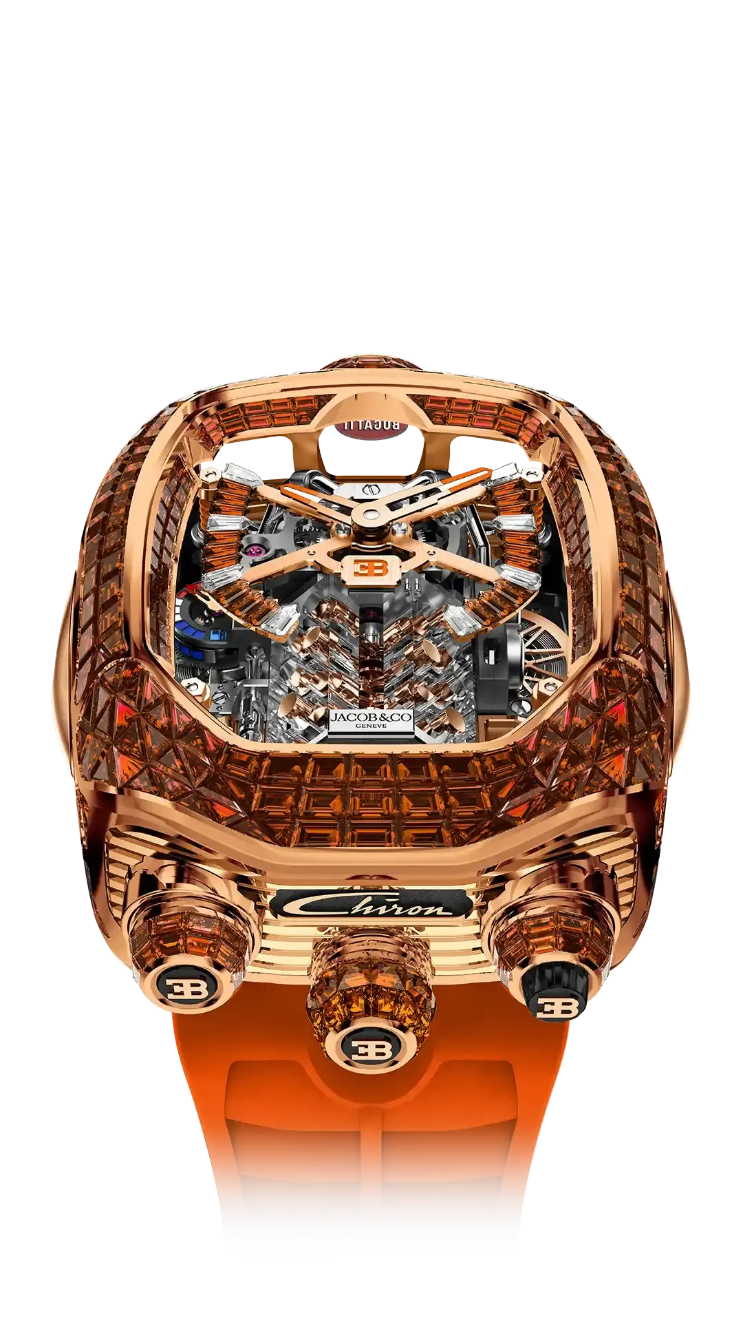 Jacob & Co. Bugatti Chiron Tourbillon علبة من التيتانيوم الأسود DLC | تحفة مستوحاة من عالم الهايبركار بأقصى درجات الفخامة والدقة**