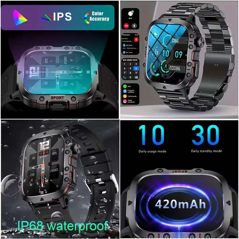 Durable Smart Watch for Men with Wireless Calling, Waterproof Rating