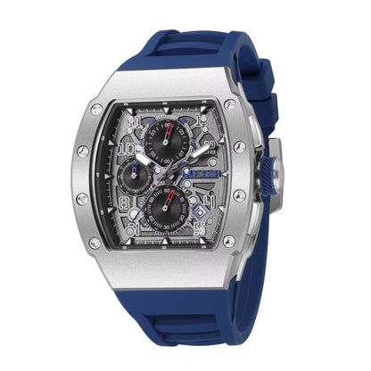Megir 8411G Luxury Tonneau Men’s Quartz Watch with Auto Date & Sport Design