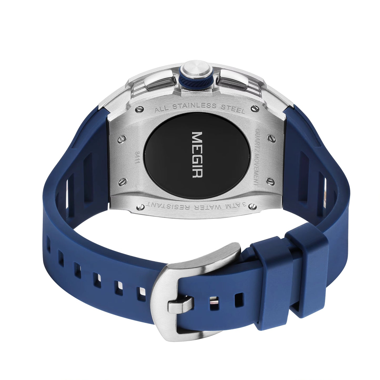 Megir 8411G Luxury Tonneau Men’s Quartz Watch with Auto Date & Sport Design