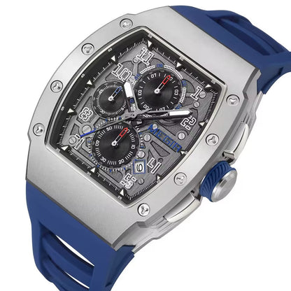 Megir 8411G Luxury Tonneau Men’s Quartz Watch with Auto Date & Sport Design