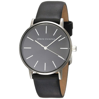⭐ Armani Exchange Classic Black Leather Analog Watch