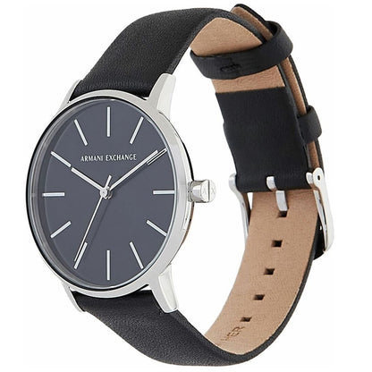 ⭐ Armani Exchange Classic Black Leather Analog Watch