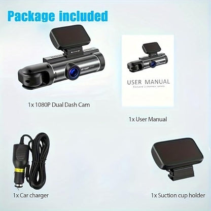 TRENDYFEMZ Dash Camera, Front and Inside, 8.03 cm, 1080P, G Sensor