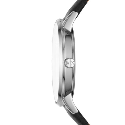 ⭐ Armani Exchange Classic Black Leather Analog Watch