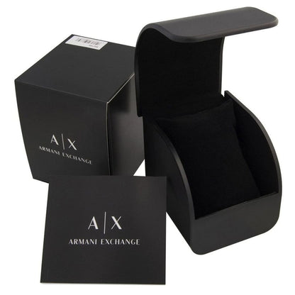 ⭐ Armani Exchange Classic Black Leather Analog Watch