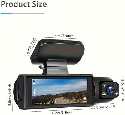 TRENDYFEMZ Dash Camera, Front and Inside, 8.03 cm, 1080P, G Sensor