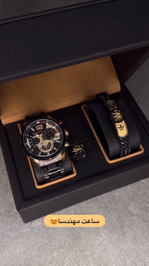 Luxury Men Gift Set – Black & Golden Combo طقم هدايا رجالي فاخر – أسود وذهبي