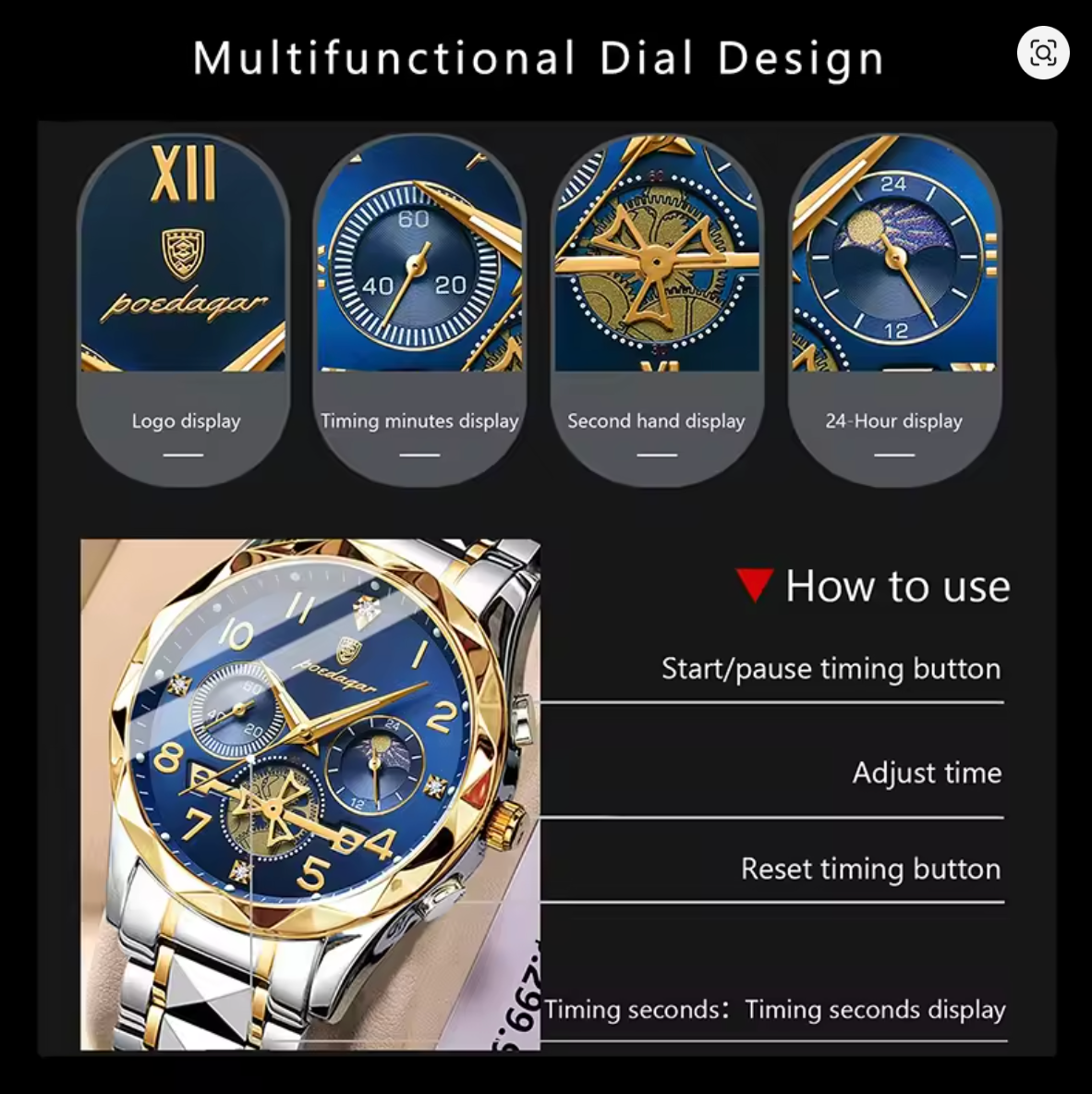 AstroVanta - ZaneLuxe Luxury Men's Automatic Watch Gold & Silver