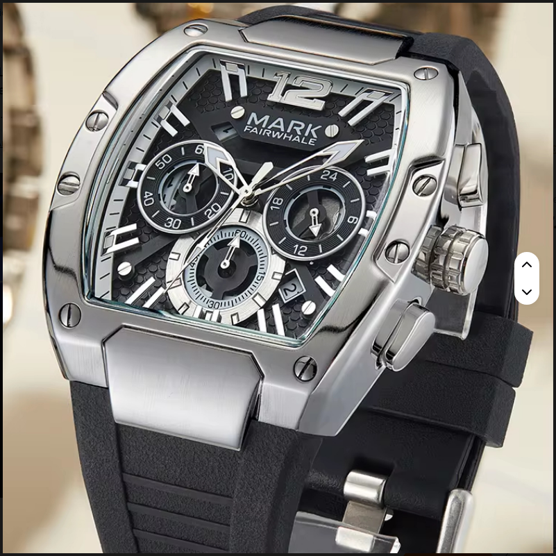 Last day 86% off Men’s Luxury Chronograph Watch – Stainless Steel Case & Sporty Rubber Strap